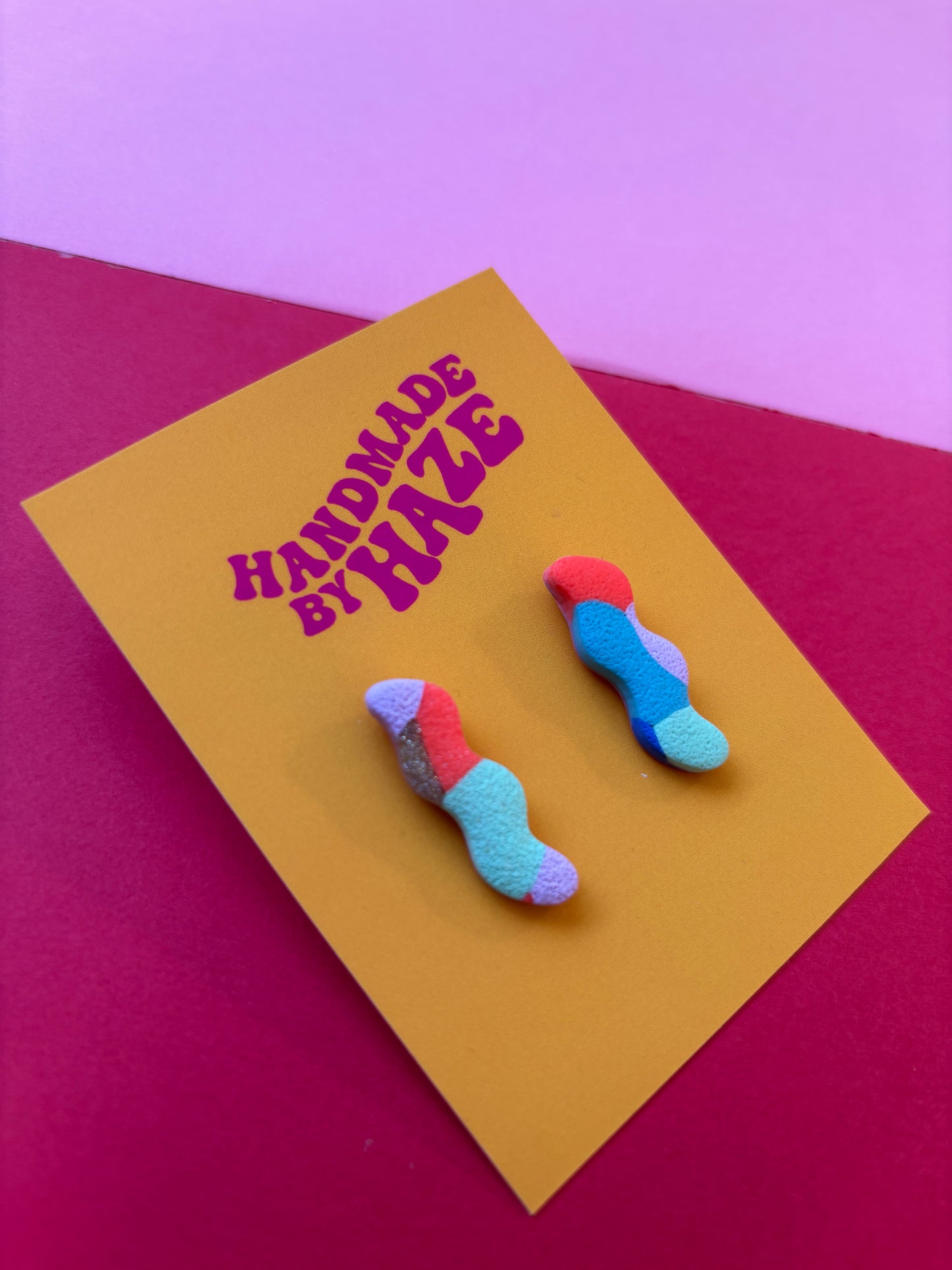 Rainbow Fish Wavy Studs