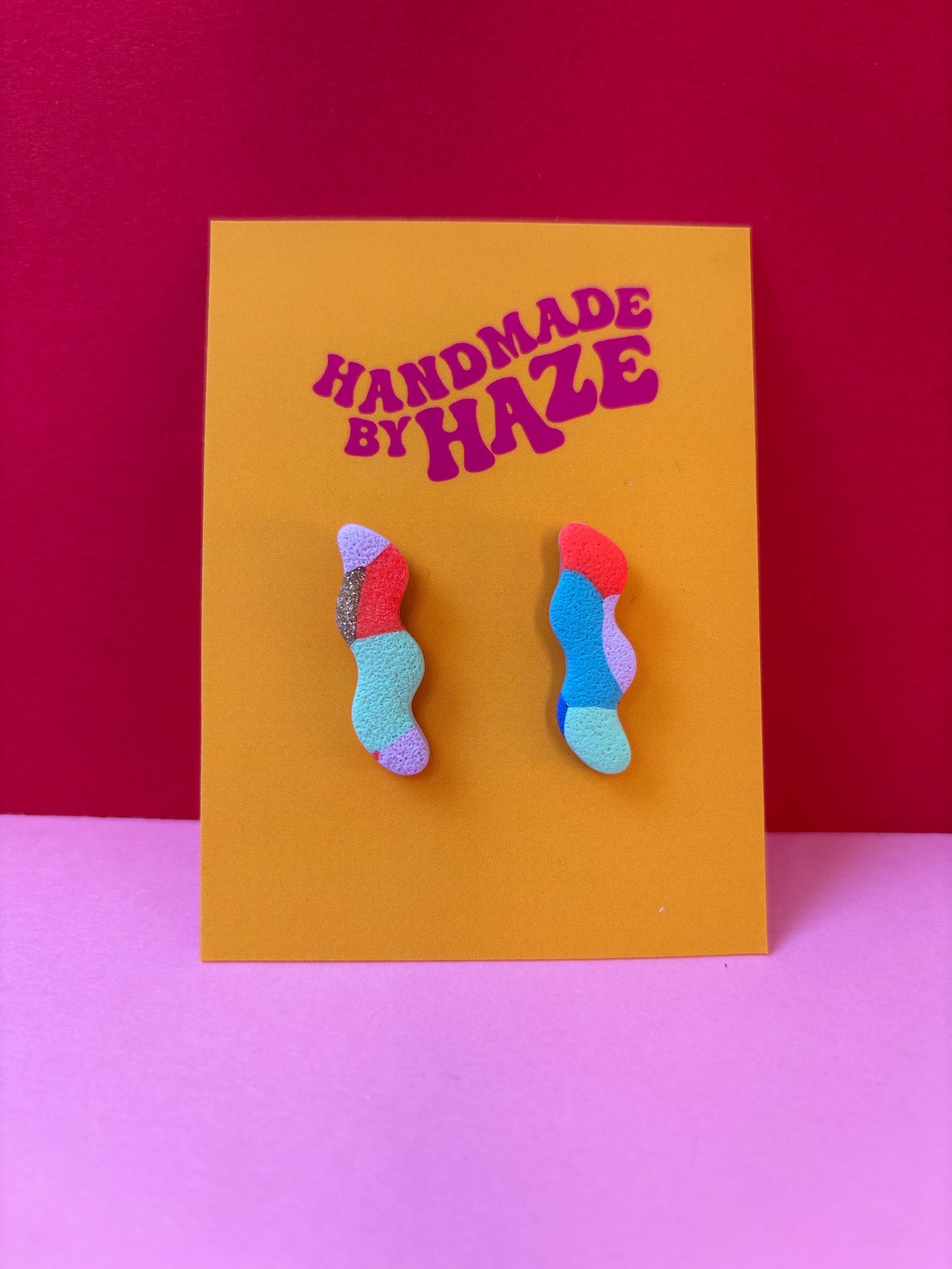 Rainbow Fish Wavy Studs