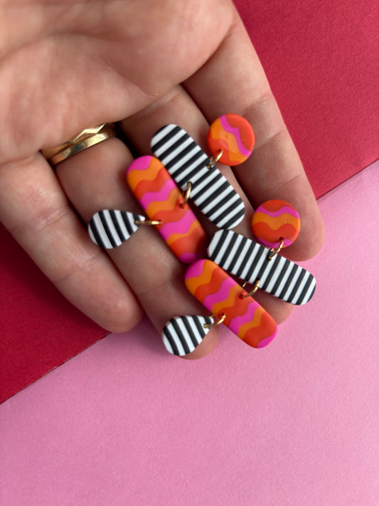 Heatwave stripe layered dangles