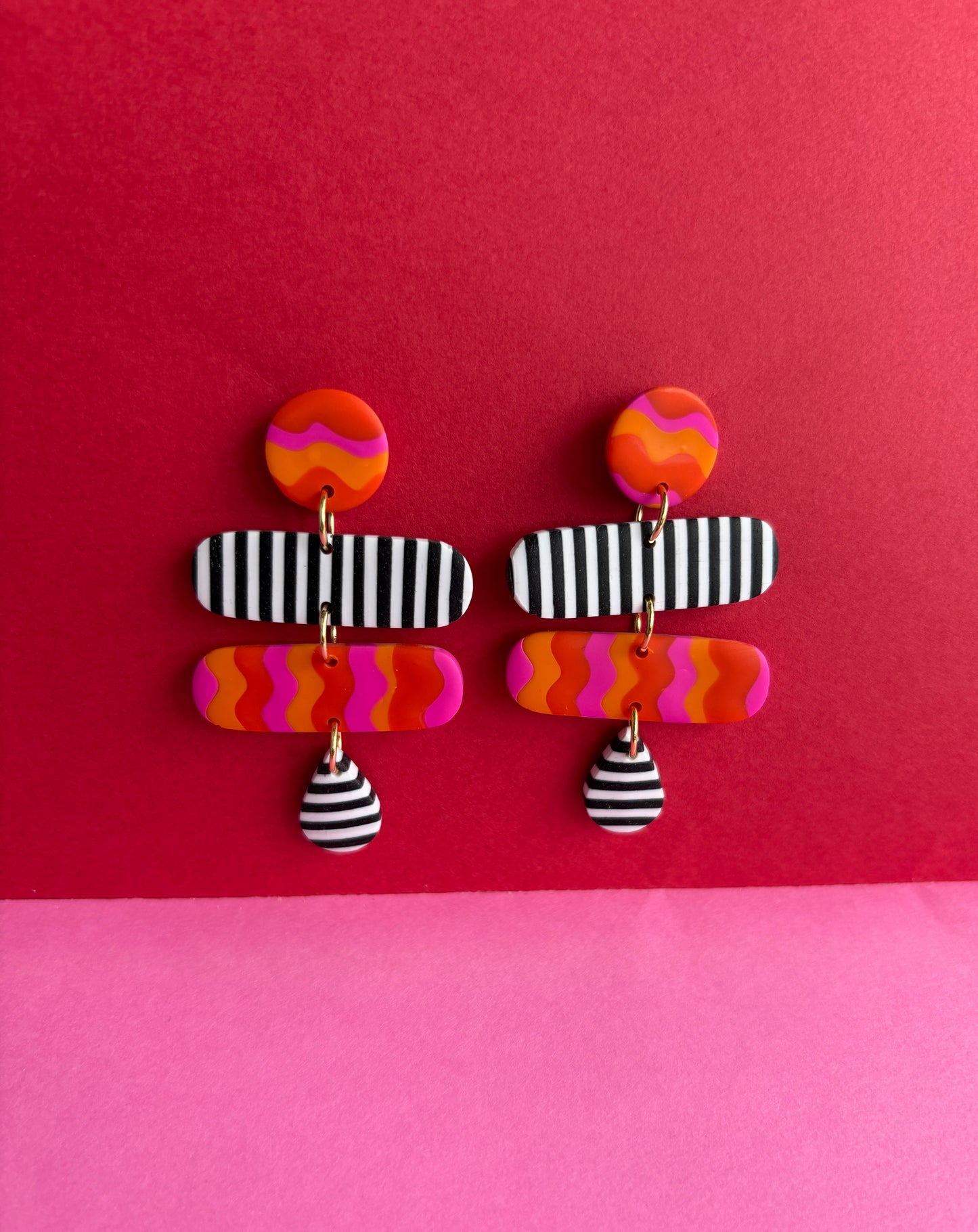 Heatwave stripe layered dangles