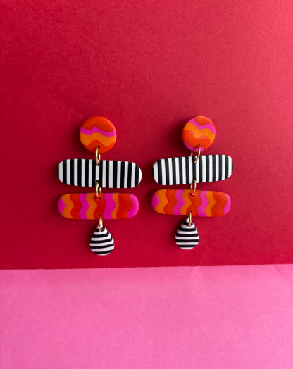 Heatwave stripe layered dangles